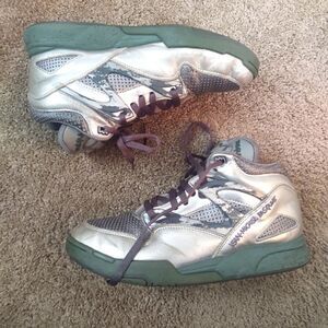 Reebok X Swizz Beatz Basquiat Pump Omni Lite Silver/Green/Black Men's Size 9.5
